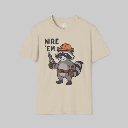 Cool Electrician raccoon T-shirt