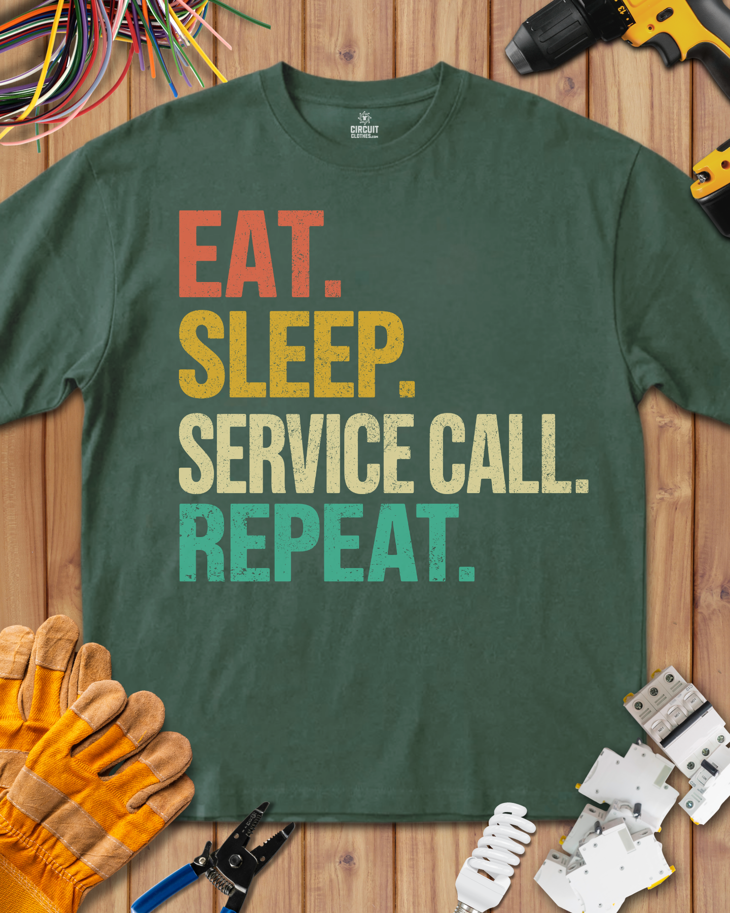 Eat Sleep Service Call Repeat T-shirt