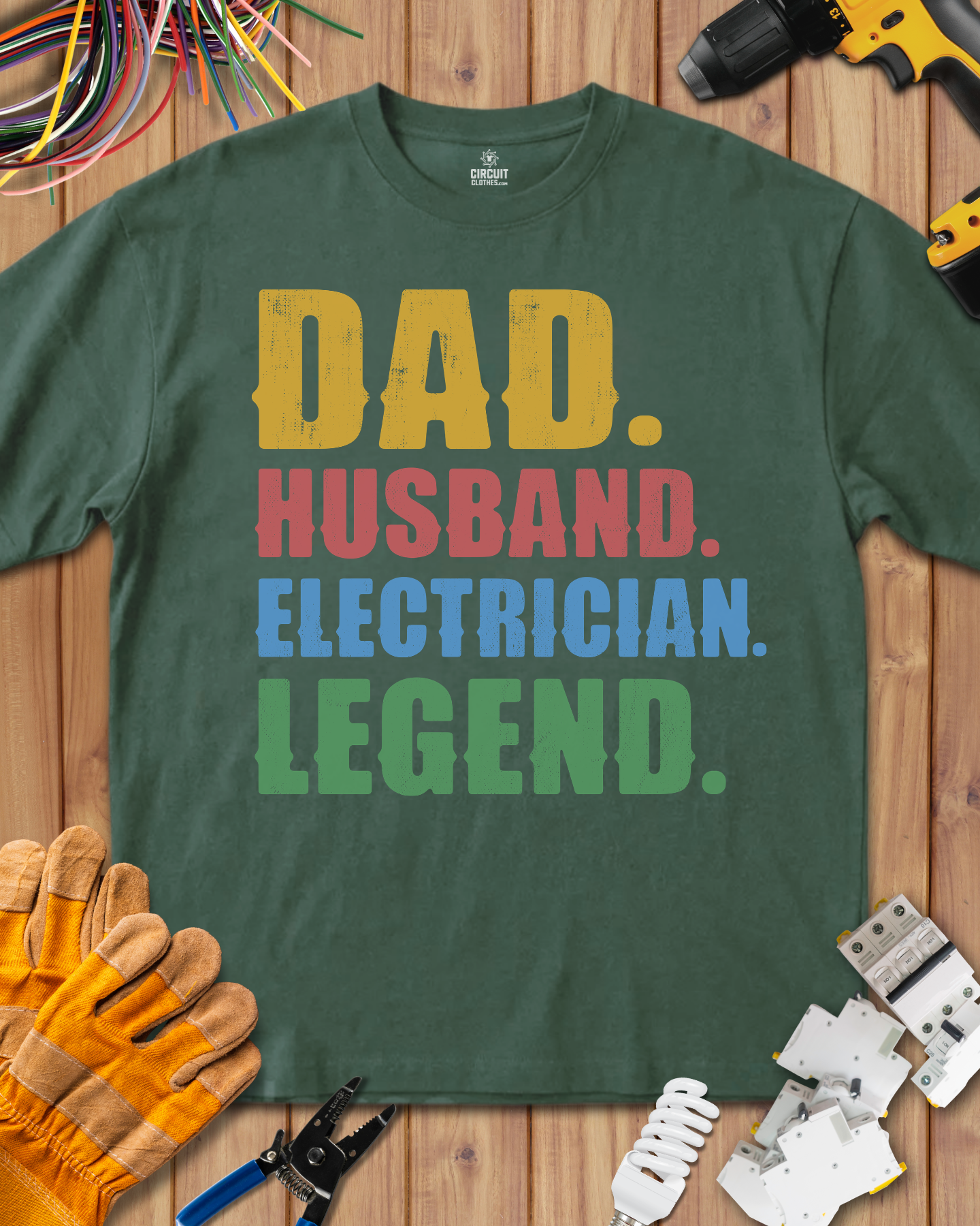 Dad husband electrician legend T-shirt