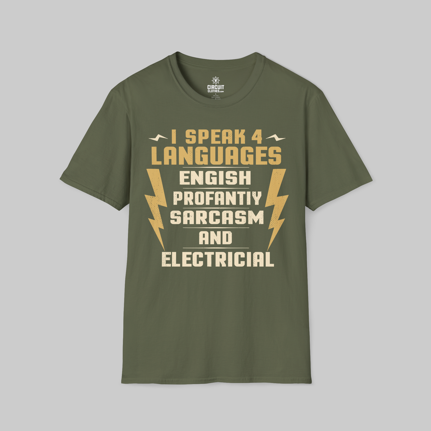 I Speak 4 Languages Electrician T-shirts