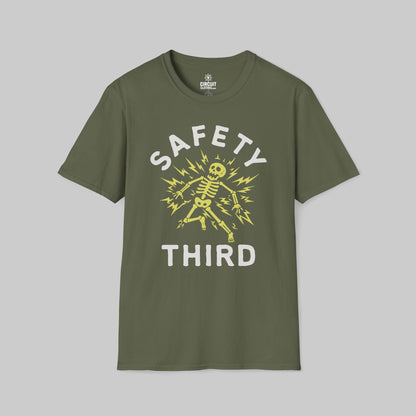 Funny Electrician Safety Third T-shirt