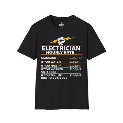 ELECTRICIAN Hourly Rate T-shirt