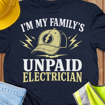 I'm my Family Unpaid Electrician T-shirt