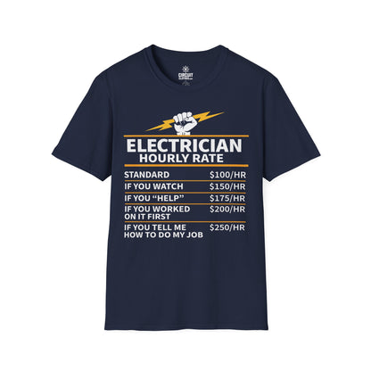 ELECTRICIAN Hourly Rate T-shirt