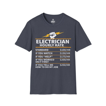 ELECTRICIAN Hourly Rate T-shirt