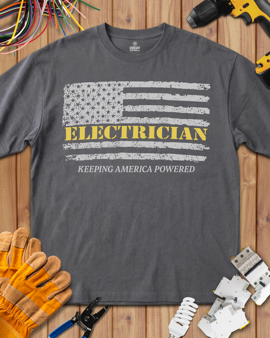 Cool US flag Keeping America Powerd T-shirt
