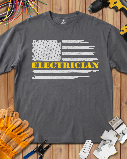 Cool Electrician US Flag T-shirt