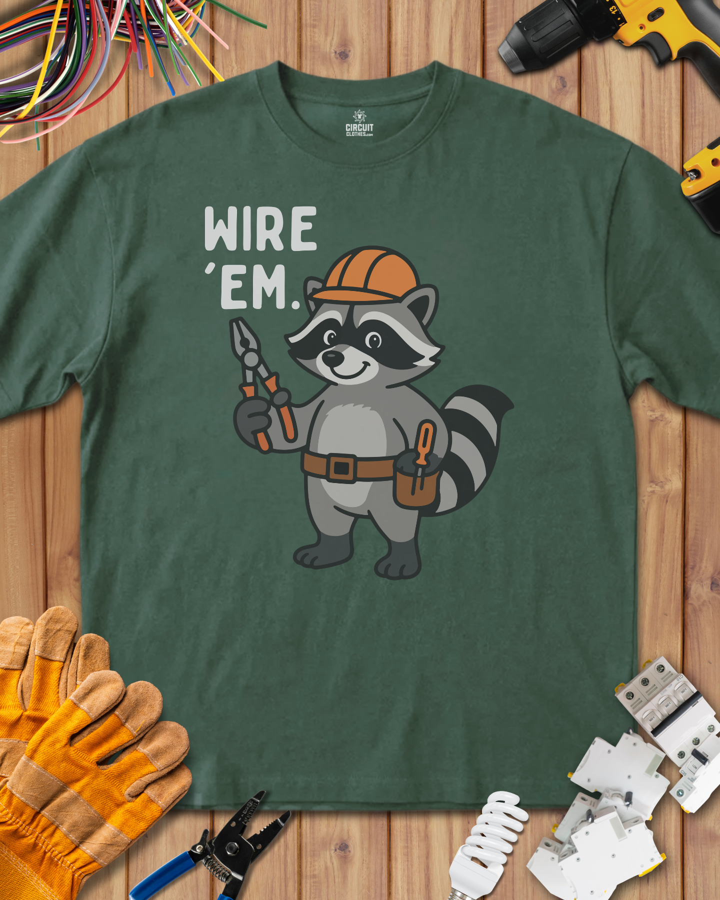 Cool Electrician raccoon T-shirt