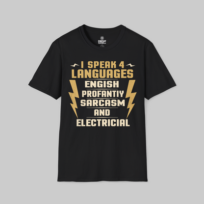 I Speak 4 Languages Electrician T-shirts