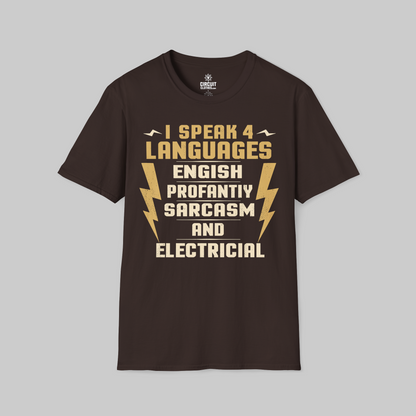 I Speak 4 Languages Electrician T-shirts
