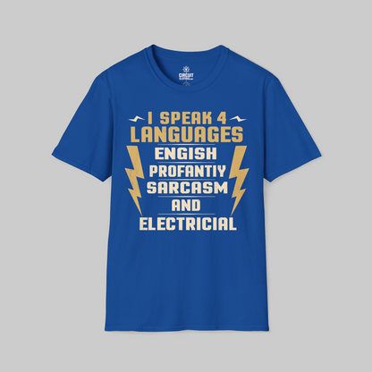I Speak 4 Languages Electrician T-shirts