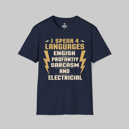 I Speak 4 Languages Electrician T-shirts